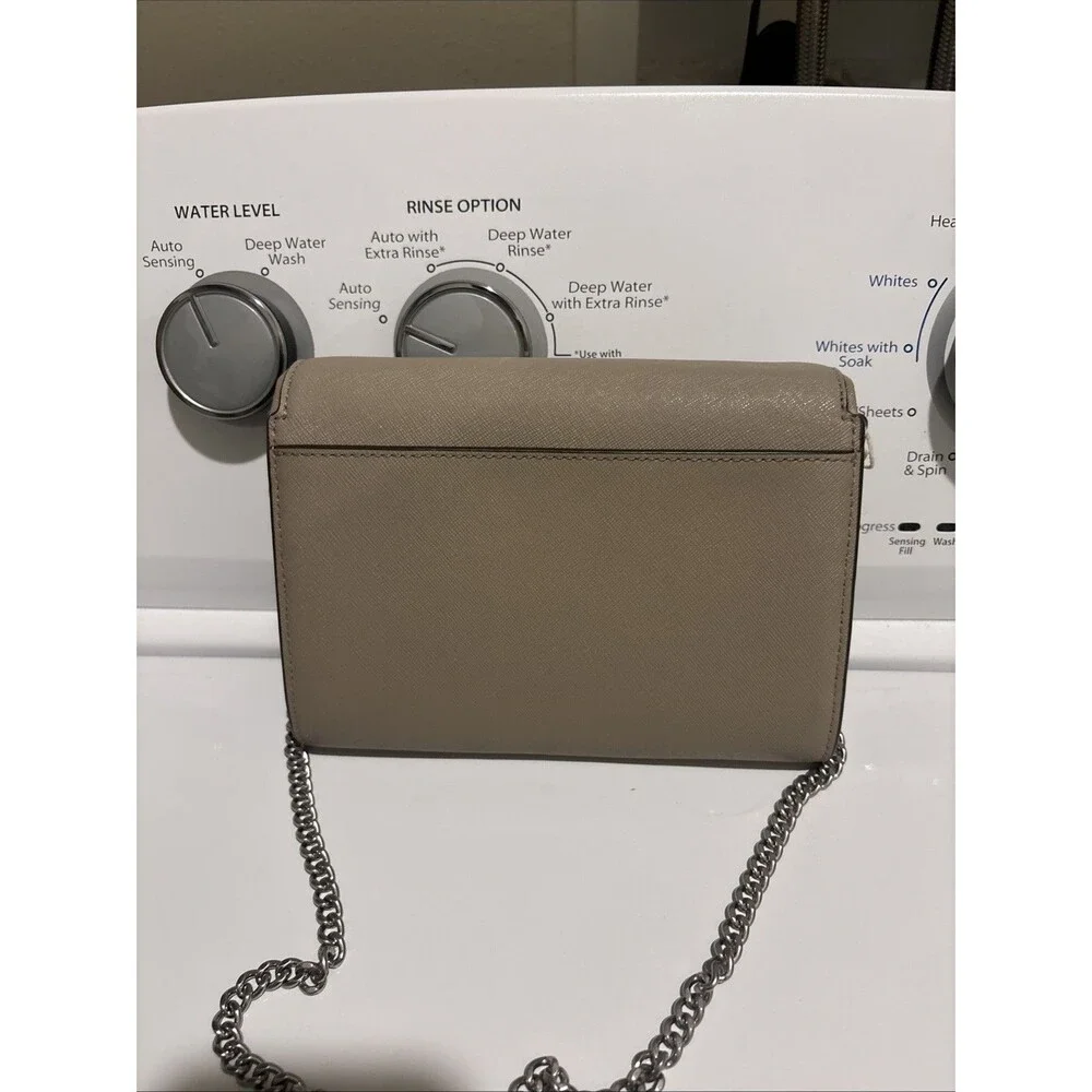 Tory Burch Emerson Leather Chain Crossbody in Grey Heron
